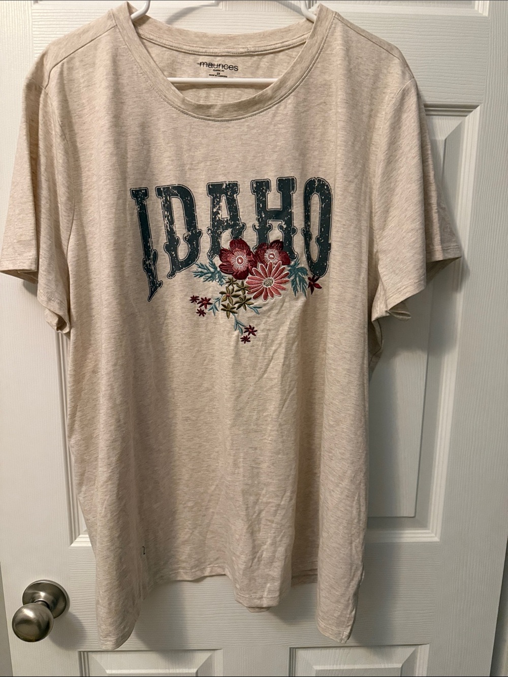 Maurices Cream Graphic 'IDAHO' Tee with Floral Print